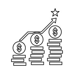 Dollar up value icon