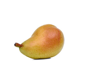 Beautiful sweet, blushed, red-skinned pear isolated on a white background