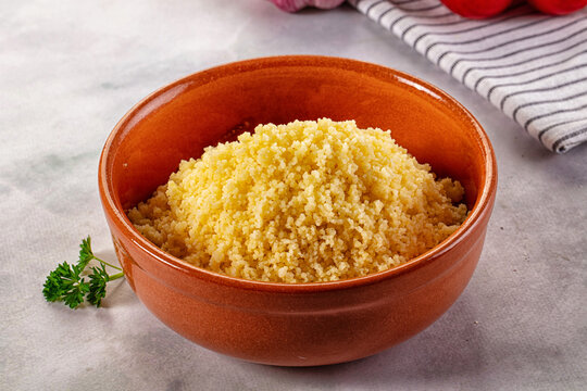 Boiled wheat couscous grain garnish