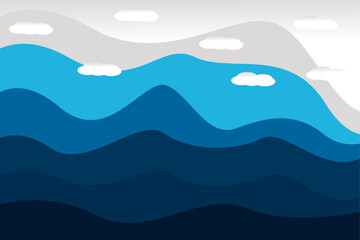 vector illustration of a blue background with waves