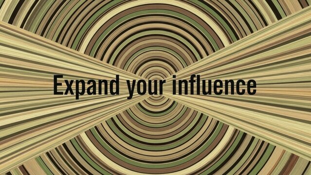 Abstract concentric circles and lines with text