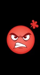 Obraz premium Angry cartoon red face character with steam coming from head