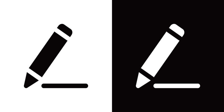 テキスト編集・入力・ペンで書くアイコン  太め (ベクター)