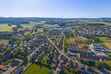 Wolkenloser Sommertag in Pfreimd im Naturpark Oberpf&auml;lzer Wald in Nordbayern
