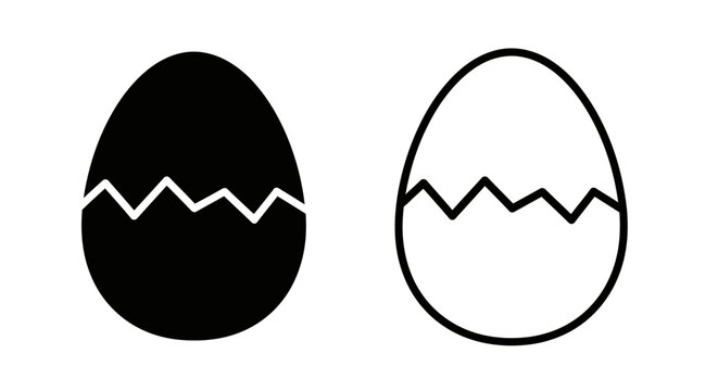 Cracked egg illustration easter egg design vector artwork Vector