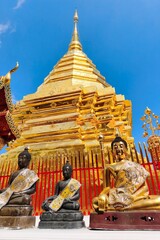 Golden pagoda wat Phra That Doi Suthep chiangmai Thailand