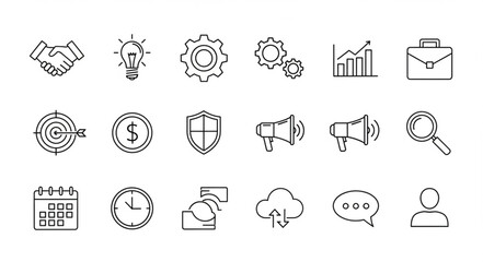Set of business and finance icons in sketch style. © Pero