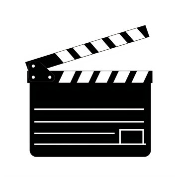 Film clapper board icon isolated on transparent background