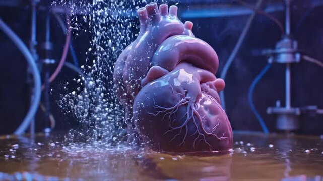 Lab-grown heart developing in nutrient-rich bioreactor