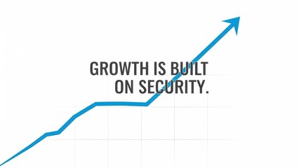 Obraz premium Growth is Built on Security: Upward Trend Graph