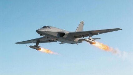 Obraz premium Military jet aircraft in flight