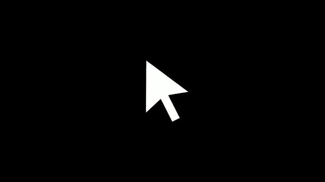 A minimalist digital cursor hovering over a dark void, symbolizing choice or action on a blank canvas