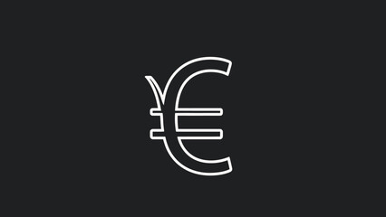 Obraz premium Euro Currency Symbol Outline Graphic Design.