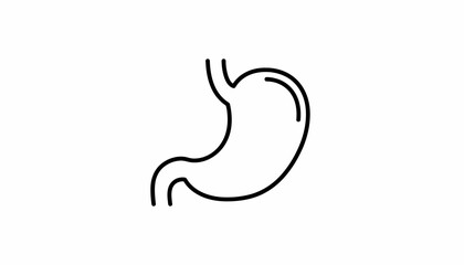 Obraz premium Stomach icon, simple outline drawing of human organ, medical symbol, health care concept