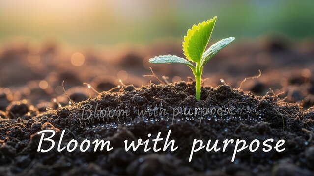 New Sprout Emerging From Soil At Dawn