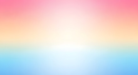 Obraz premium Vibrant pastel rainbow gradient background with a soft, bright center glow, perfect for playful, cheerful, and uplifting themes.