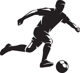 Naklejka premium Soccer player in motion kicking a ball
