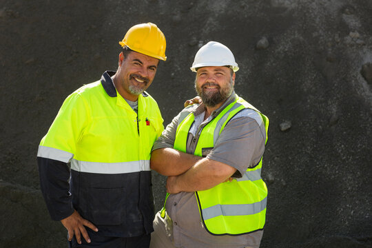 Portrait of two quarry workers