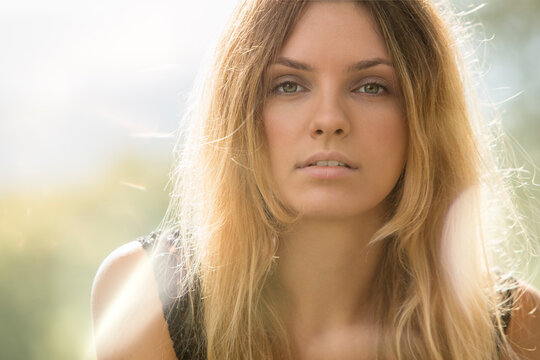 Portrait of blond young woman