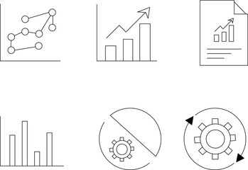 Collection of business and statistical graphs and charts