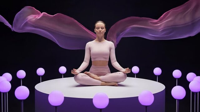 Serene Aurora Flow with Woman