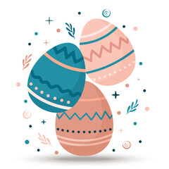 ornamental easter eggs and decor elements