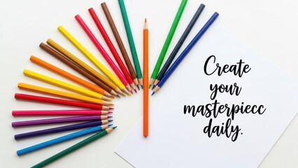 Arrangement of Colorful Pencils for Art and Drawing