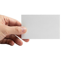 Hand holding clear glass panel isolated on transparent background