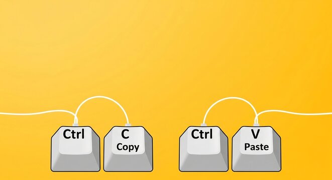 Keyboard keys Ctrl C and Ctrl V for copy and paste functions