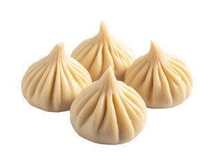 Dainty beige dumplings with pleated ridges arranged in a cluster