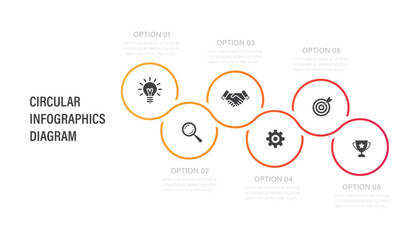 Circuler Infographic design template. 4 steps timeline journey. Process diagram, Infographic elements vector illustration.