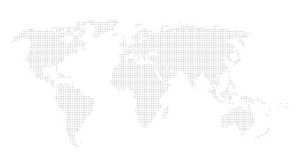 Vereinfachte Weltkarte aus hellen grauen Punkten