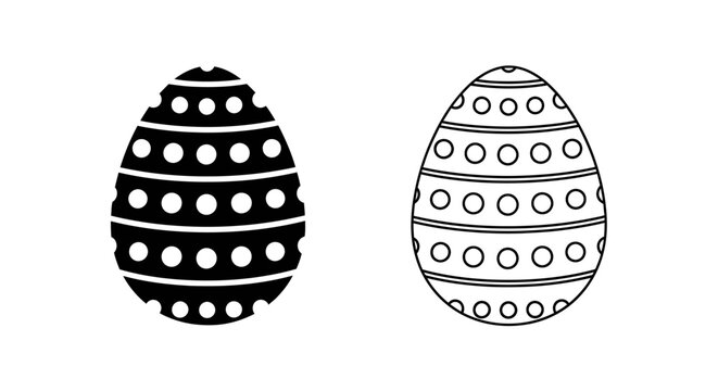 Easter eggs with polka dots and stripes Vector