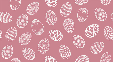 Seamless easter eggs pattern on pink
