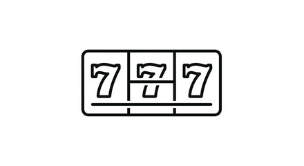 Obraz premium Lucky Seven Slot Machine Reels - Jackpot Symbol Icon
