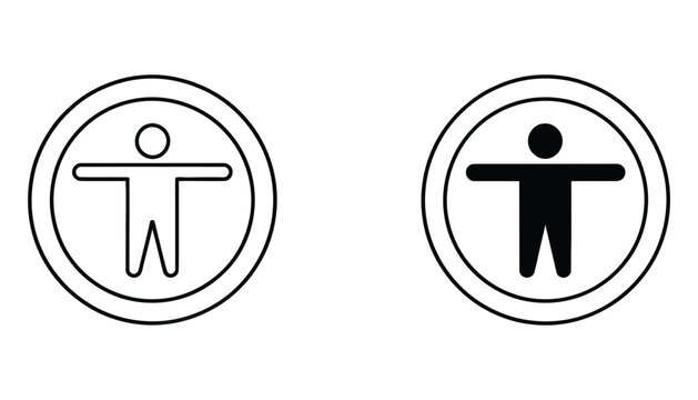 Accessibility icon design with white background, inclusive universal access symbol collection