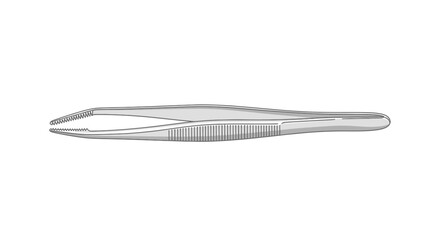 Fototapeta premium Surgical Forceps Tweezer Medical Instrument Isolated on White Background
