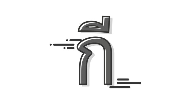 Thai Alphabet Character 'Gor Gai' with Motion Effect - Speed and Movement