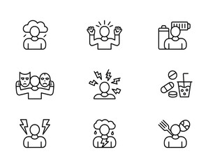 Fototapeta premium Set of vector icons representing goals, ideas, and organization concepts