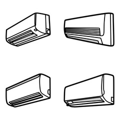 four ac vector images, editable lines