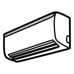 black and white ac line art, editable lines