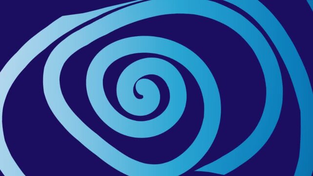 Abstract blue spiral background with circular swirl pattern wobble animation