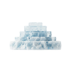 A Stepped Pyramid Made of Cracked and Textured Ice Blocks