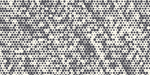 Hexagon Shapes Vector Abstract Geometric Technology Retrowave Sci-Fi Texture Isolated on Light Background. Halftone Hex Retro Simple Pattern. Eps10