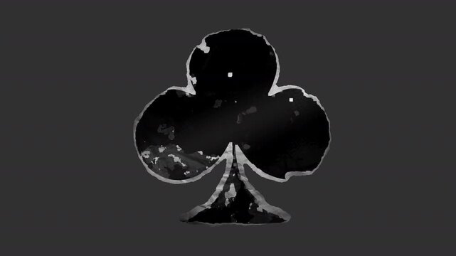 A black and white animated peeling sticker in a grunge printed style with roughened torn paper edges.
