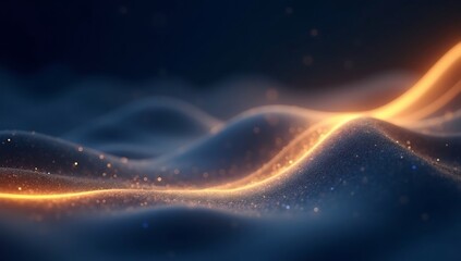 Obraz premium Abstract Glowing Lines on Dark Blue Background: A Modern Artistic Design.