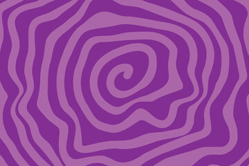 Swirl Spiral Purple Psychedelic Pattern.  Retro Background. Abstract Vector Wavy Twirl Texture. Optical Illusion 