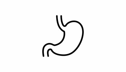 Fototapeta premium Human Stomach Anatomy Outline Icon, Digestive System Organ Symbol