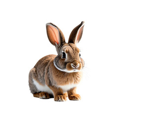 Obraz premium Friendly brown rabbit with soft fur and long ears sitting
