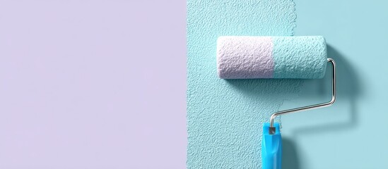 Obraz premium Painting a wall with a roller.